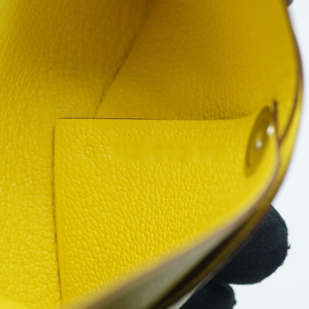 Hermes Bastia Coin Case Card Jaune Citron Leather Made Yellow Lime — view 9