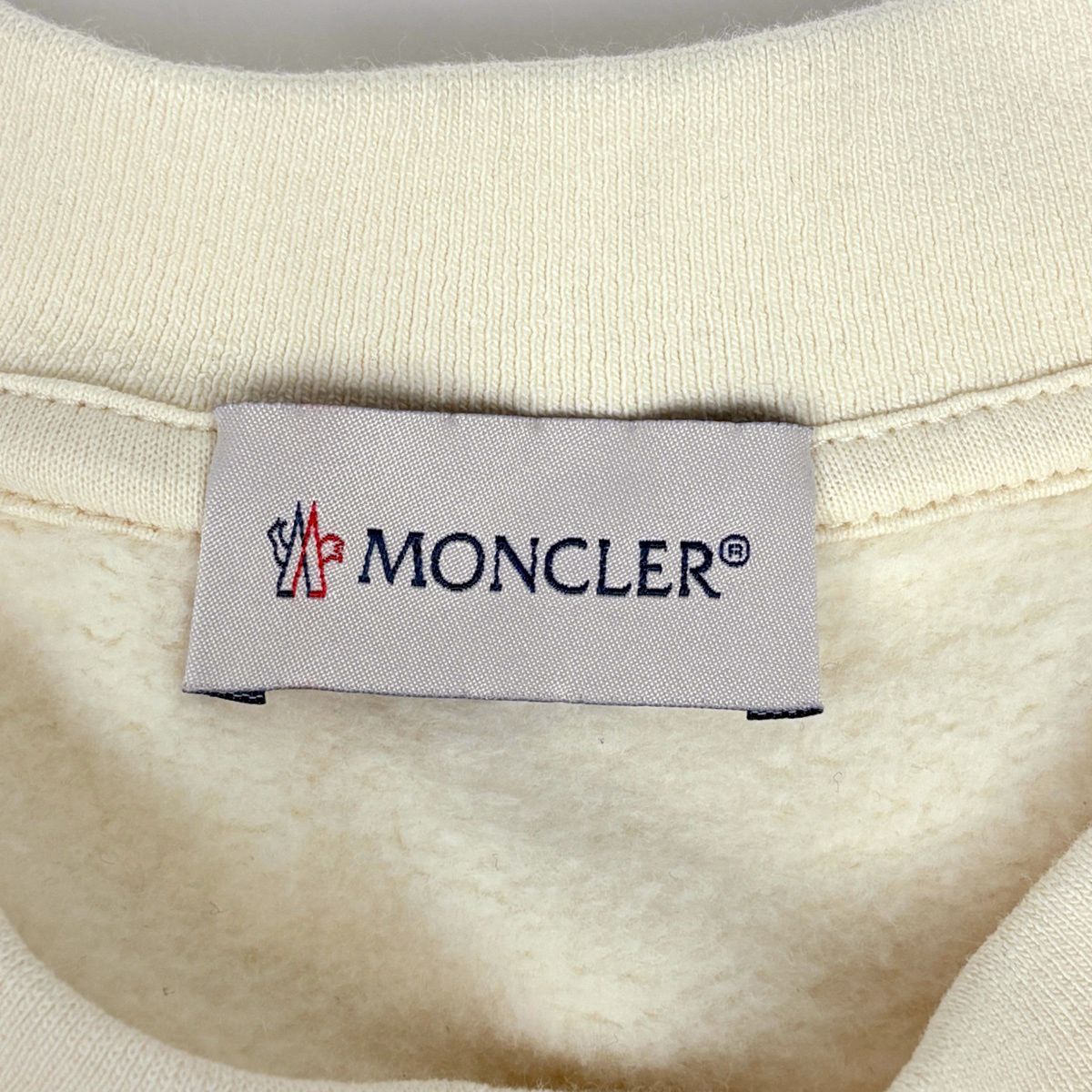 Moncler Logo Sweatshirt Crew Neck Top Cotton White — view 6