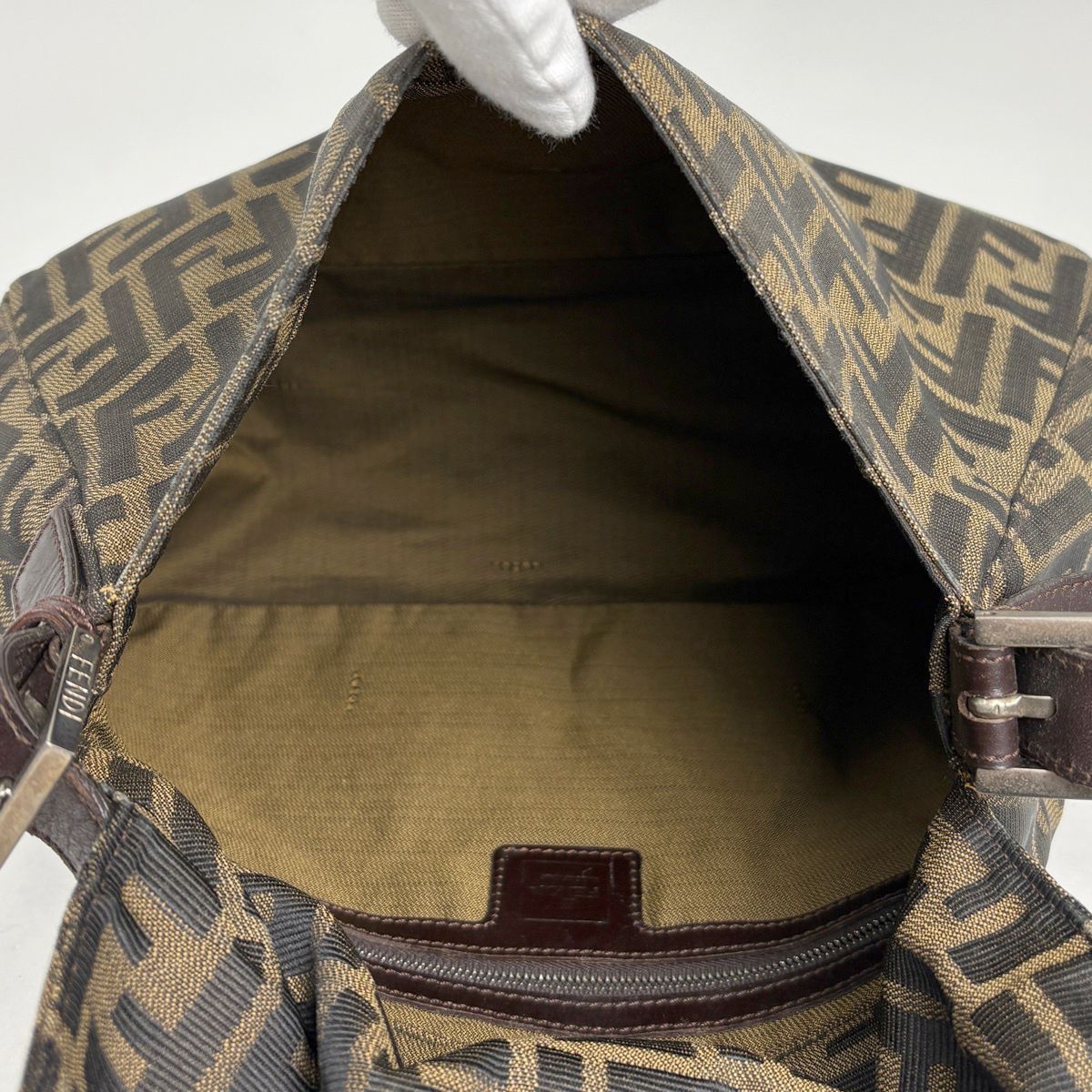 Fendi Zucca Pattern Shoulder Bag Mamma Bucket Canvas Brown — view 8