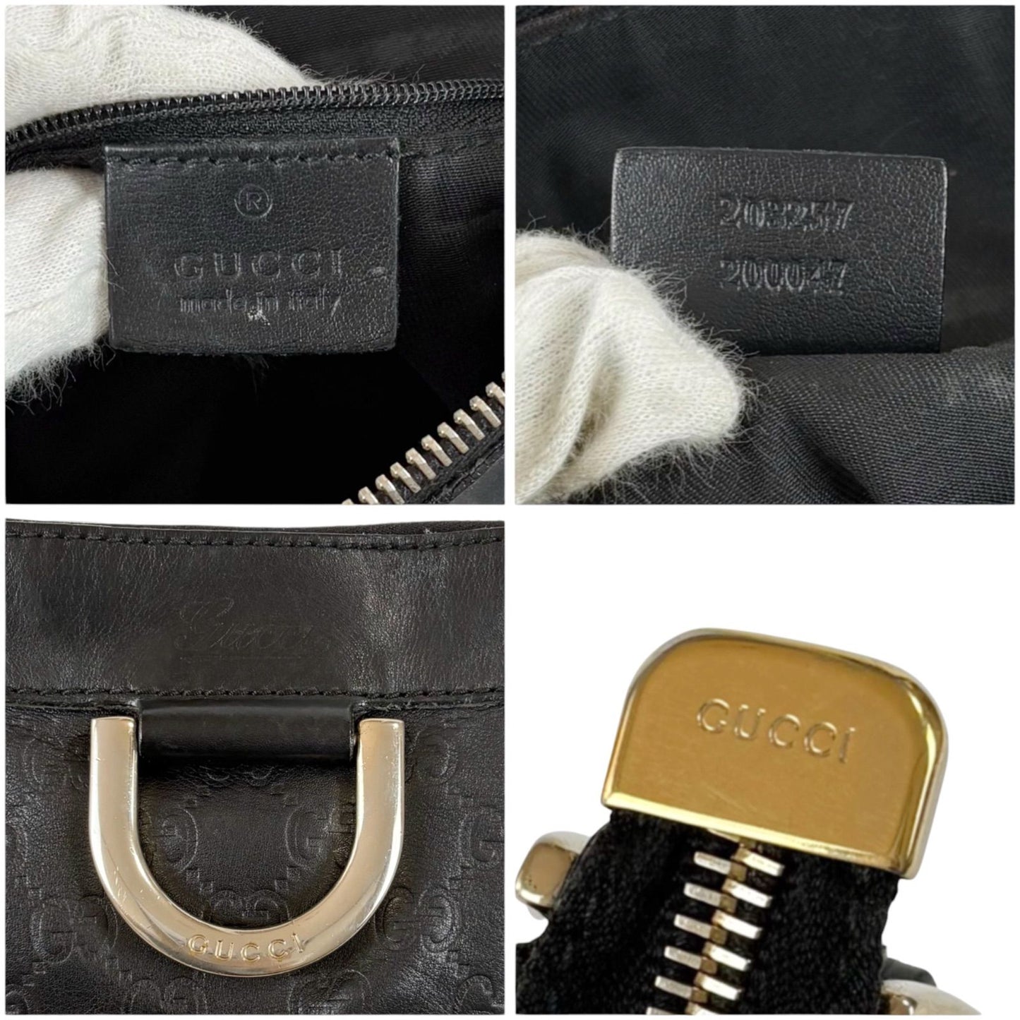 Gucci Abbey Line Cross Belt Bag Guccissima Leather Black — view 9
