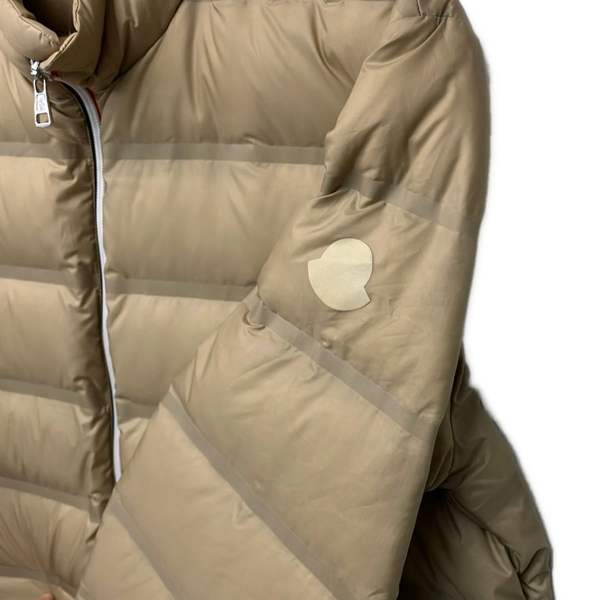 Moncler Down Jacket 2 M Helfferich Beige Black Red Long Sleeve Zip Up Winter — view 7