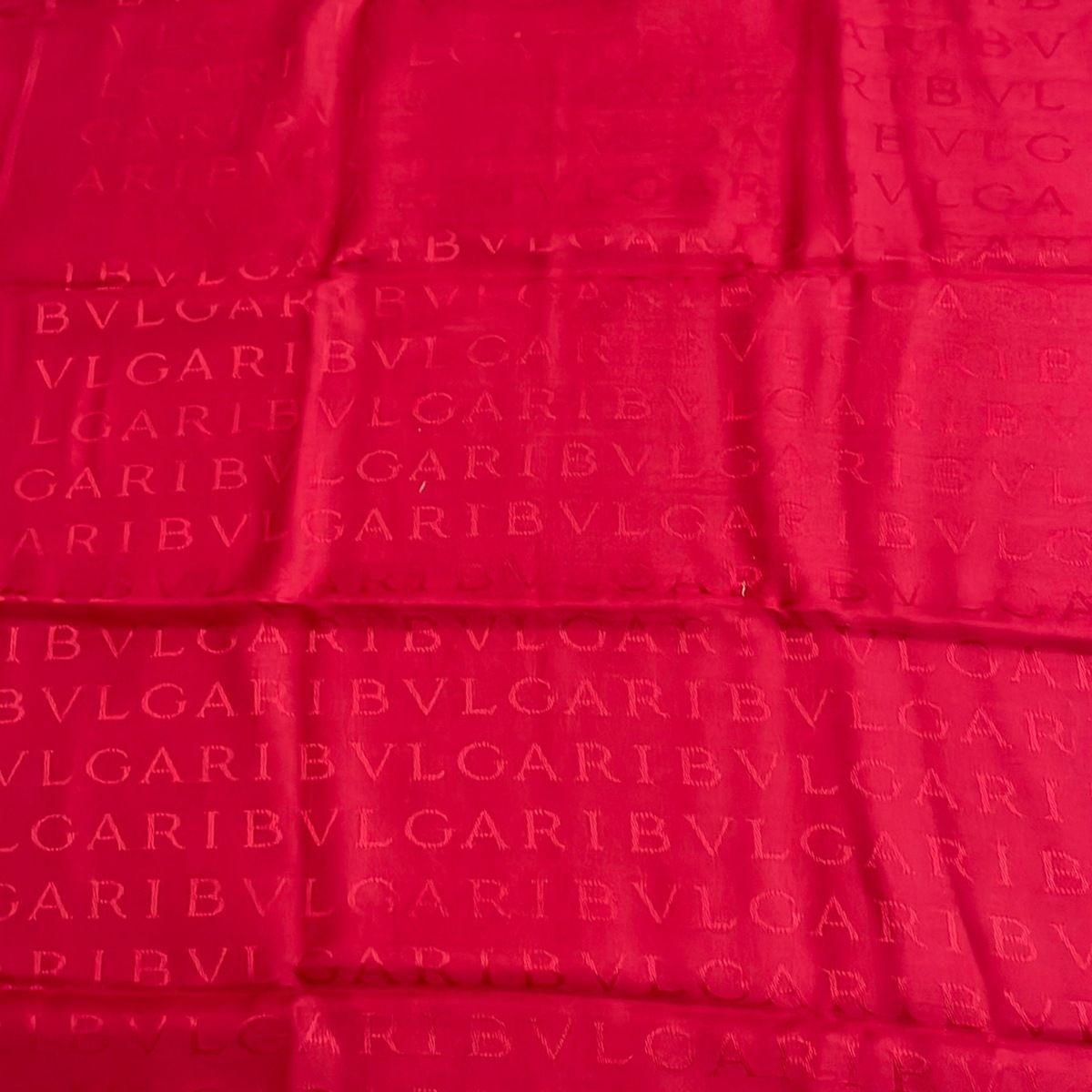 Bvlgari Shawl Bordeaux Fringe Logo Glam Wool Silk Scarf — view 5