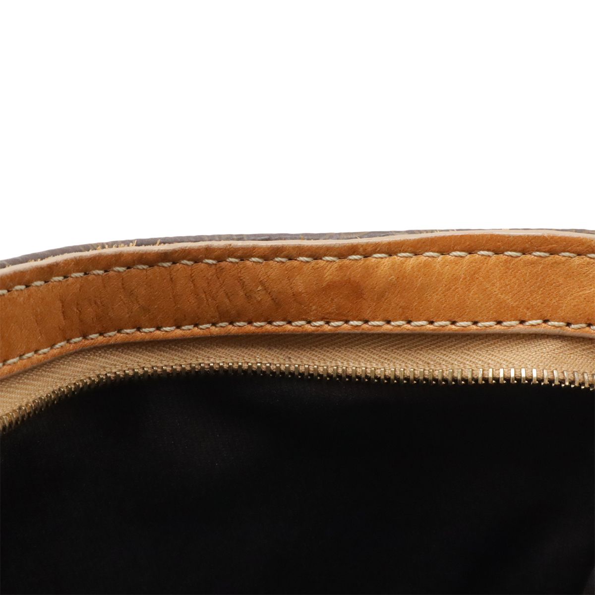 Celine Macadam Pattern Pouch Shoulder Bag Leather Dark Brown Gold — view 9