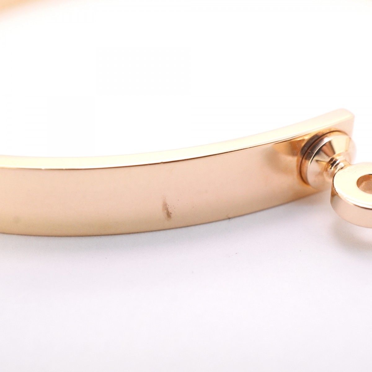 Hermes Bangle Kelly PM 18k Pink Gold Diamond Bracelet — view 9
