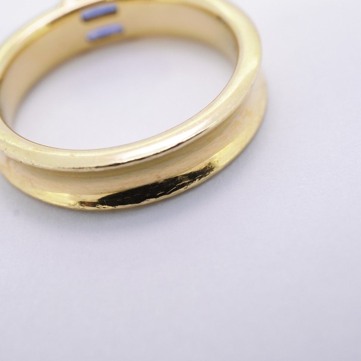Tiffany & Co Ring Stacking 18k Yellow Gold Saffiano Blue — view 9