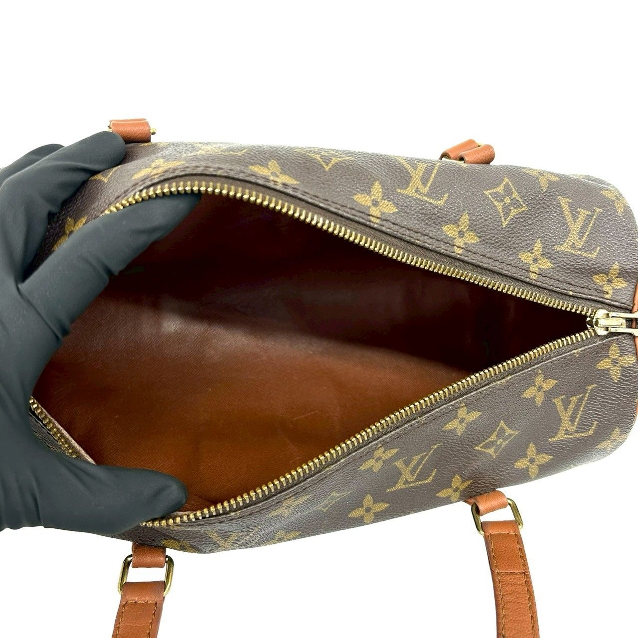 Louis Vuitton Vintage Papillon 30 Monogram Leather Mini Boston Bag Brown — view 9