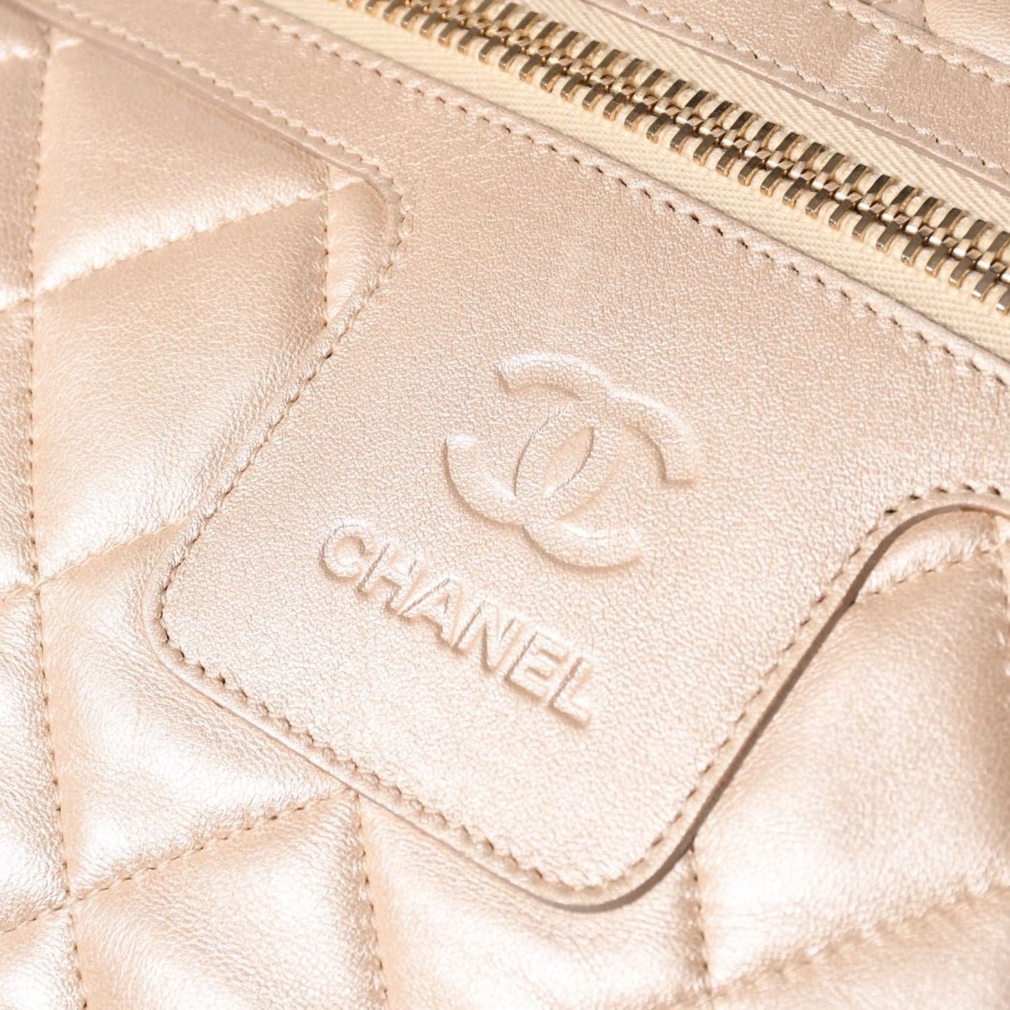 Chanel Coco Cocoon Handbag CC Logo Nylon Beige Bordeaux Gold — view 8