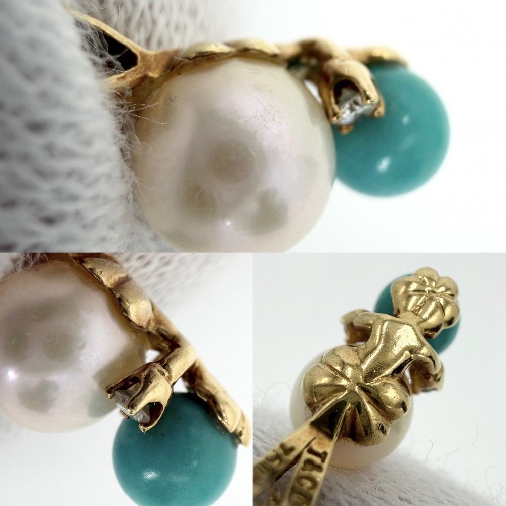 Tiffany & Co Necklace Gemstone Pearl Gold Blue — view 7