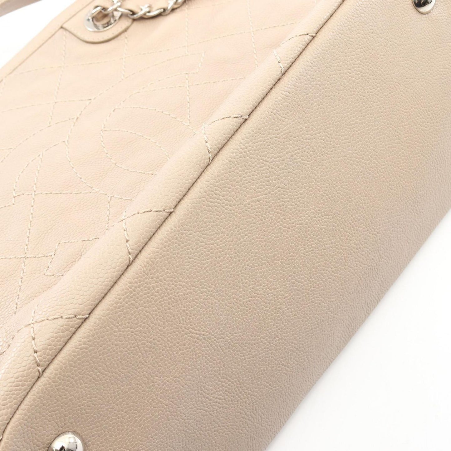 Chanel Tote Wild Stitch Gray Caviar Leather — view 9