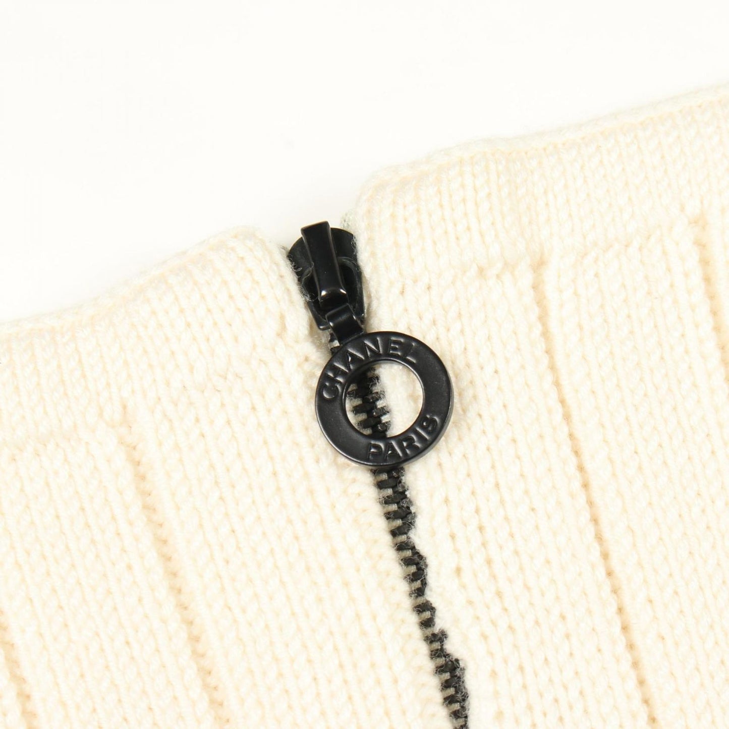 Chanel Vest Zip Knit Wool Vintage — view 6