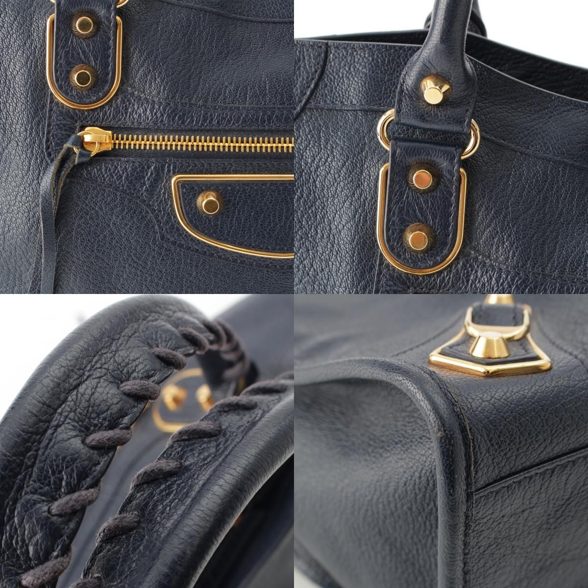 Balenciaga the City Leather 2-Way Shoulder Handbag Blue — view 9