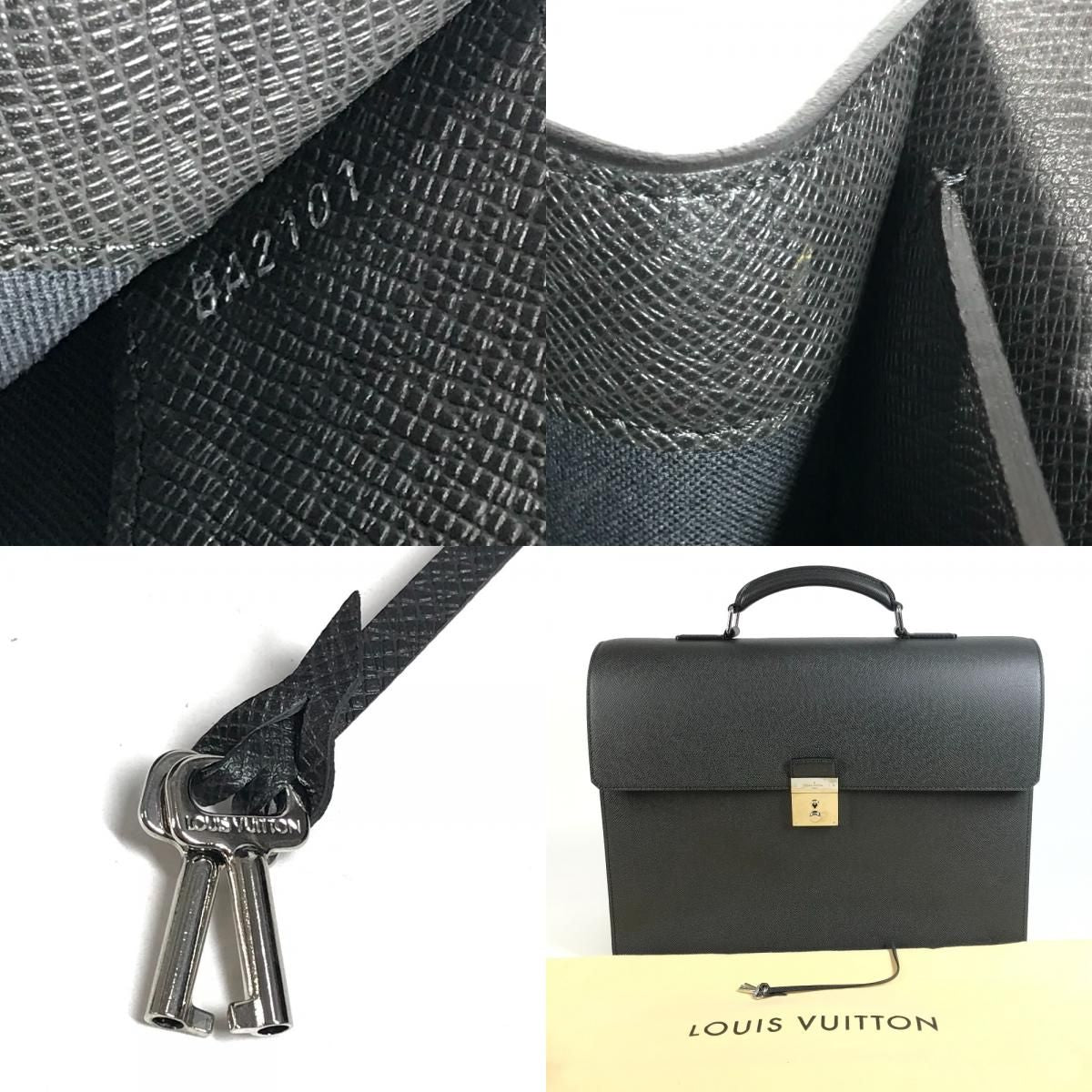 Louis Vuitton Business Bag Neo Robusto 3 Taiga Leather Ardoise Black — view 9