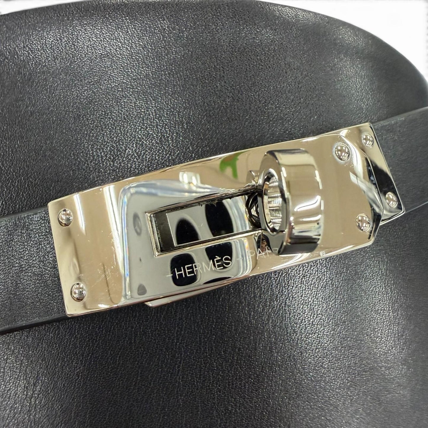 Hermes Silver Kelly Buckle Leather Jumping Boots Long Black — view 9