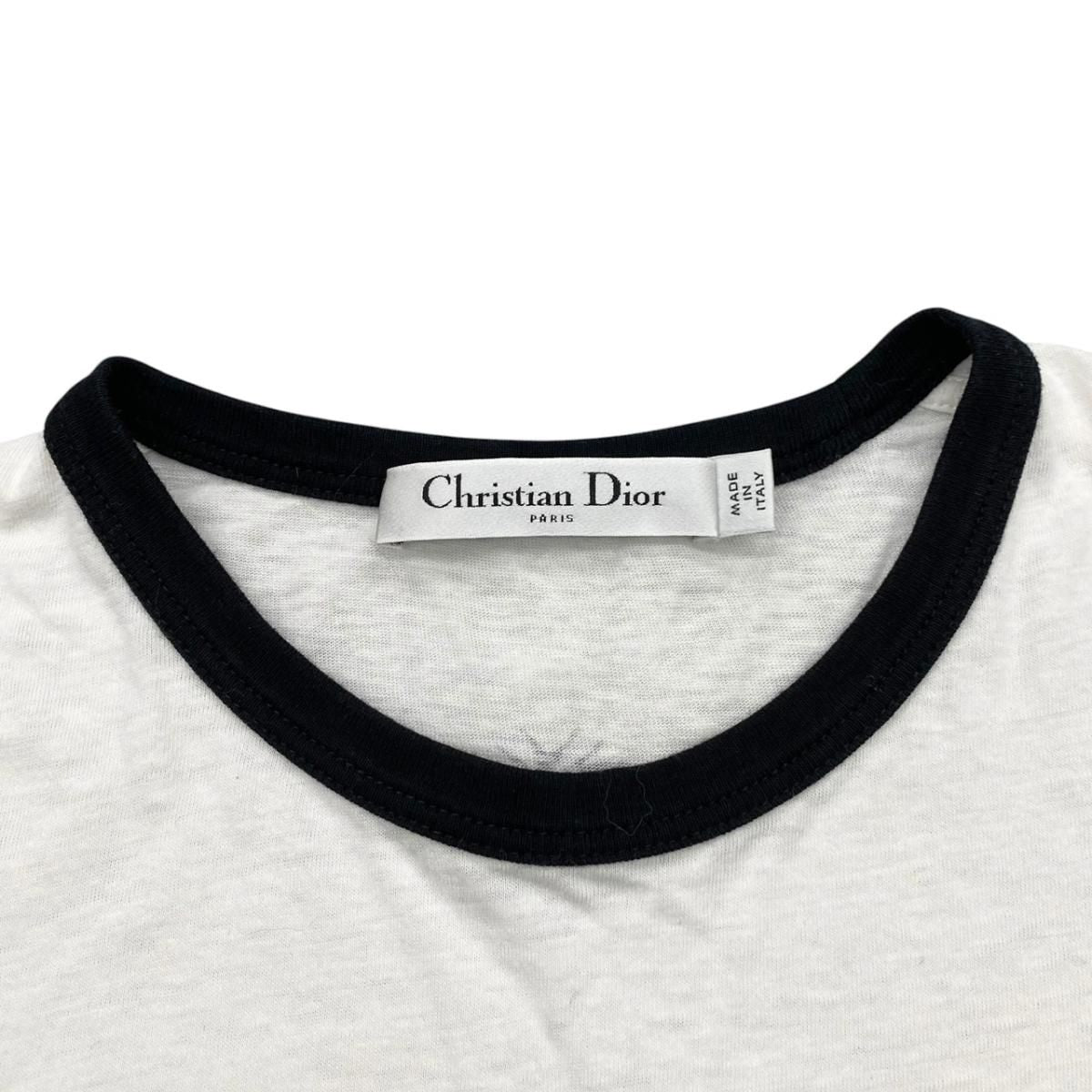Dior Short Sleeve T-Shirt Graffiti Logo XS White Black — view 9