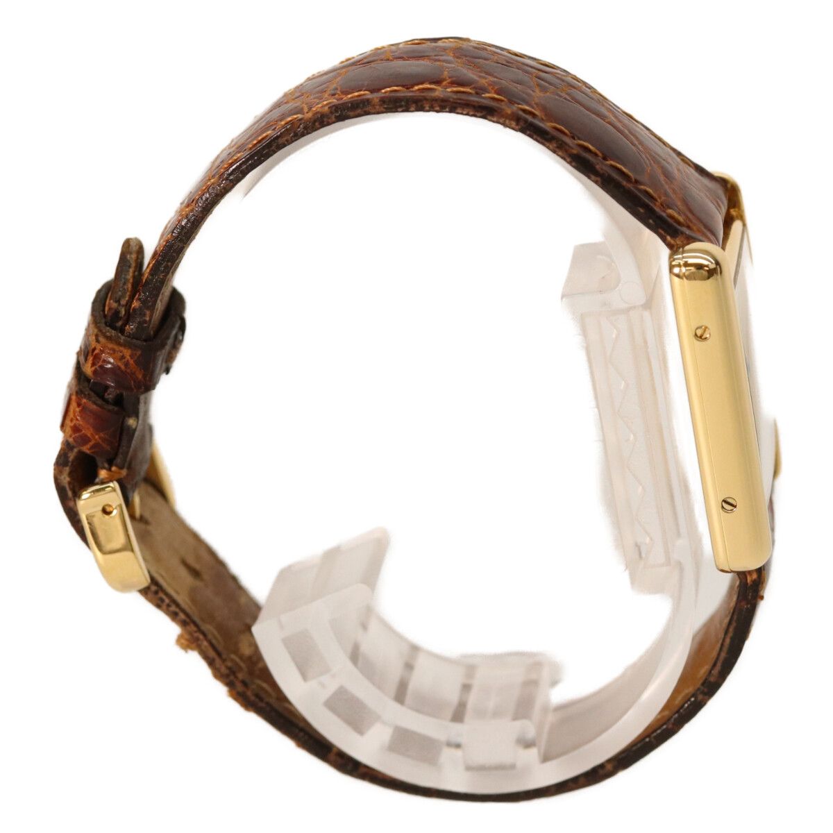 Cartier 925 Must Tank Vermeil LM Ivory Dial Quartz Brown Leather — view 9