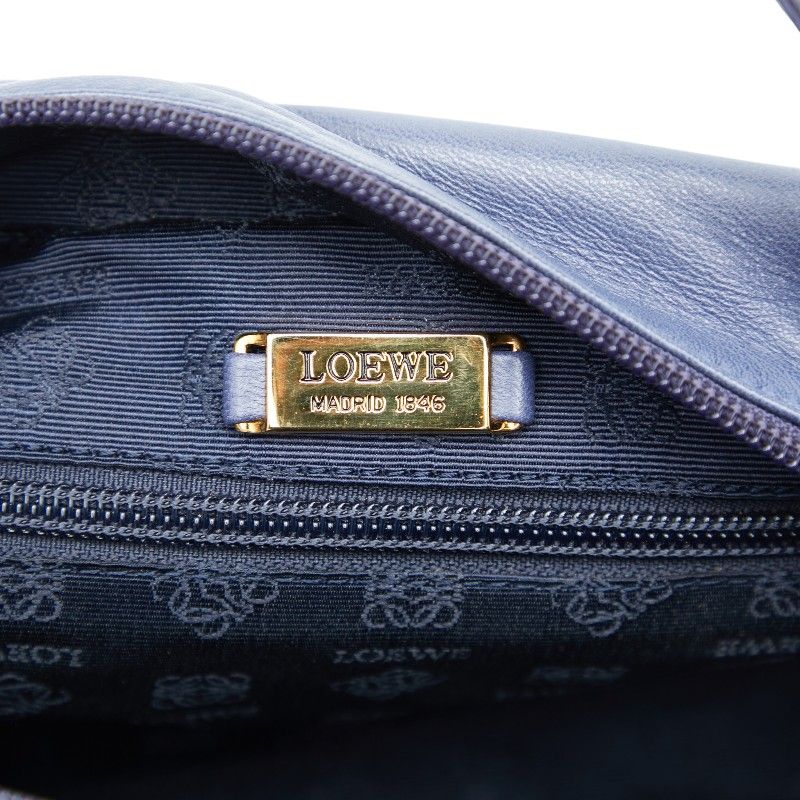 Loewe Anagram Handbag Blue Leather — view 9