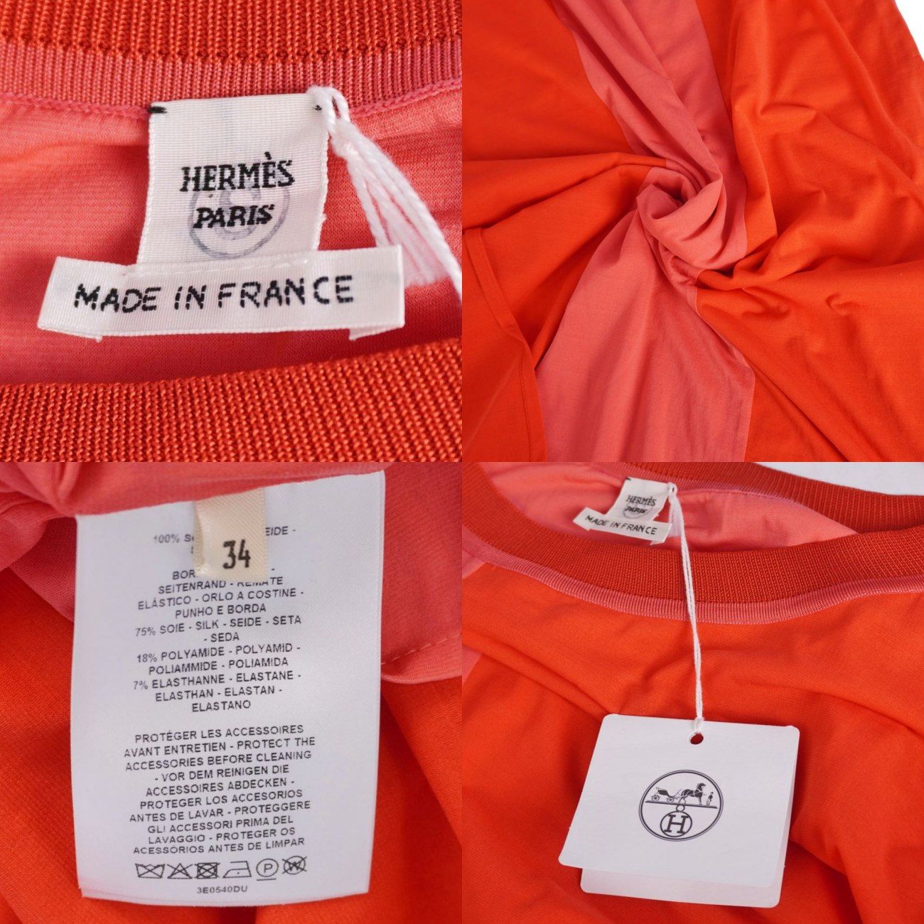 Hermes Dress 3/4 Sleeve Silk Jersey — view 7