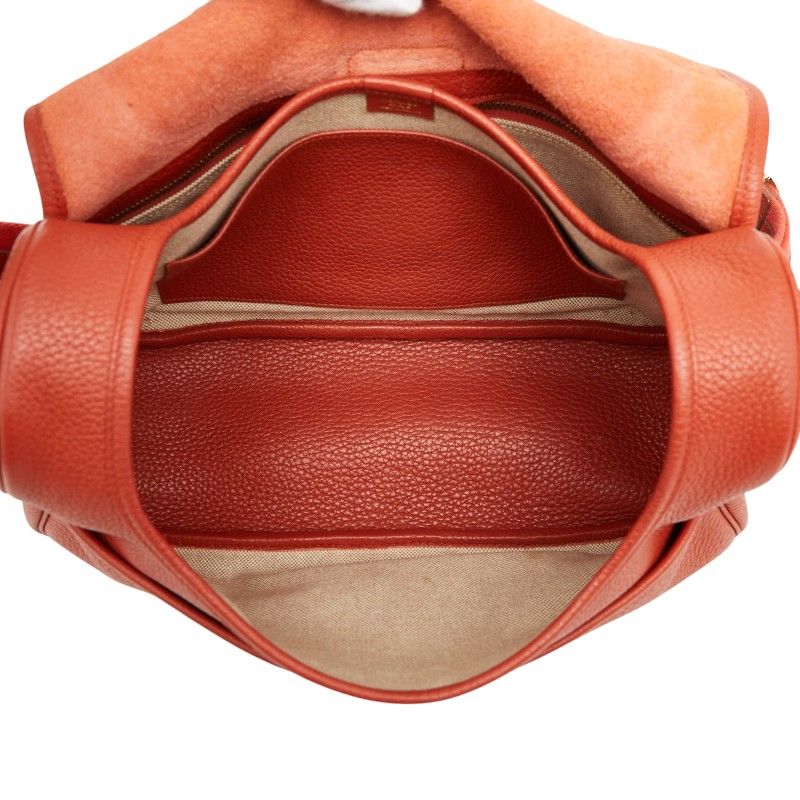 Hermes Bourlang Crossbody Shoulder Bag Rose Gyre Orange Taurillon Clemence — view 9