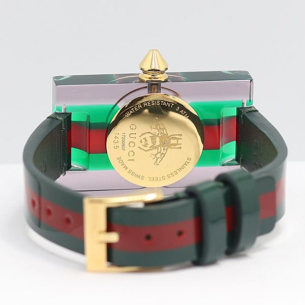 Gucci Vintage Web 143.5 Quartz Skeleton Gold Dial Watch — view 4
