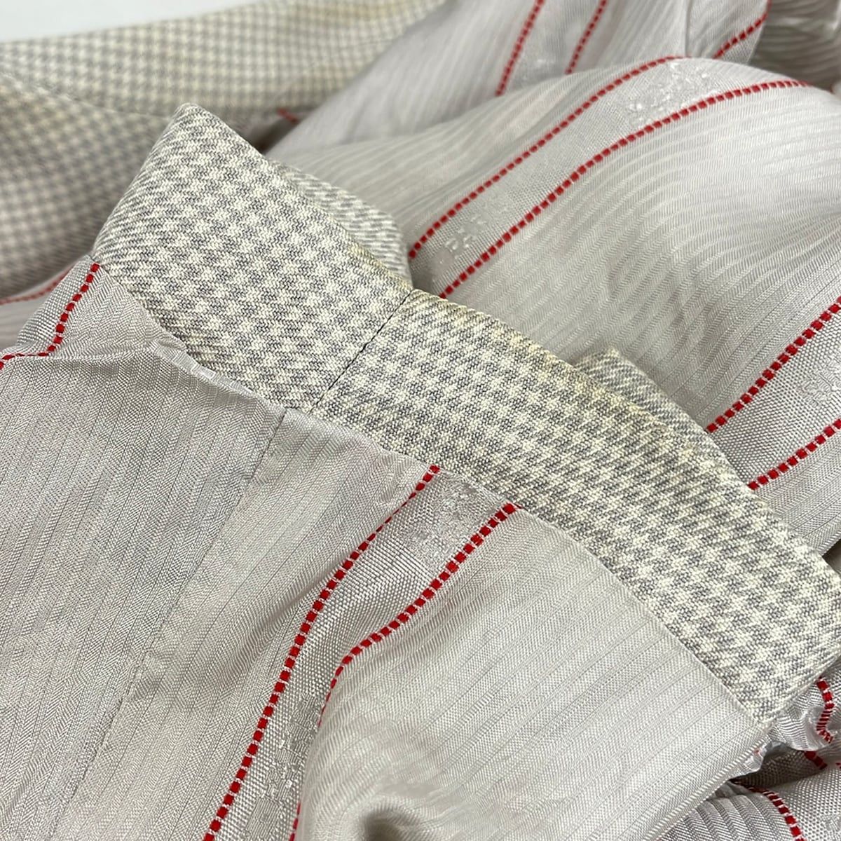 Hermes Jacket 40 M Ivory Light Blue Houndstooth — view 9