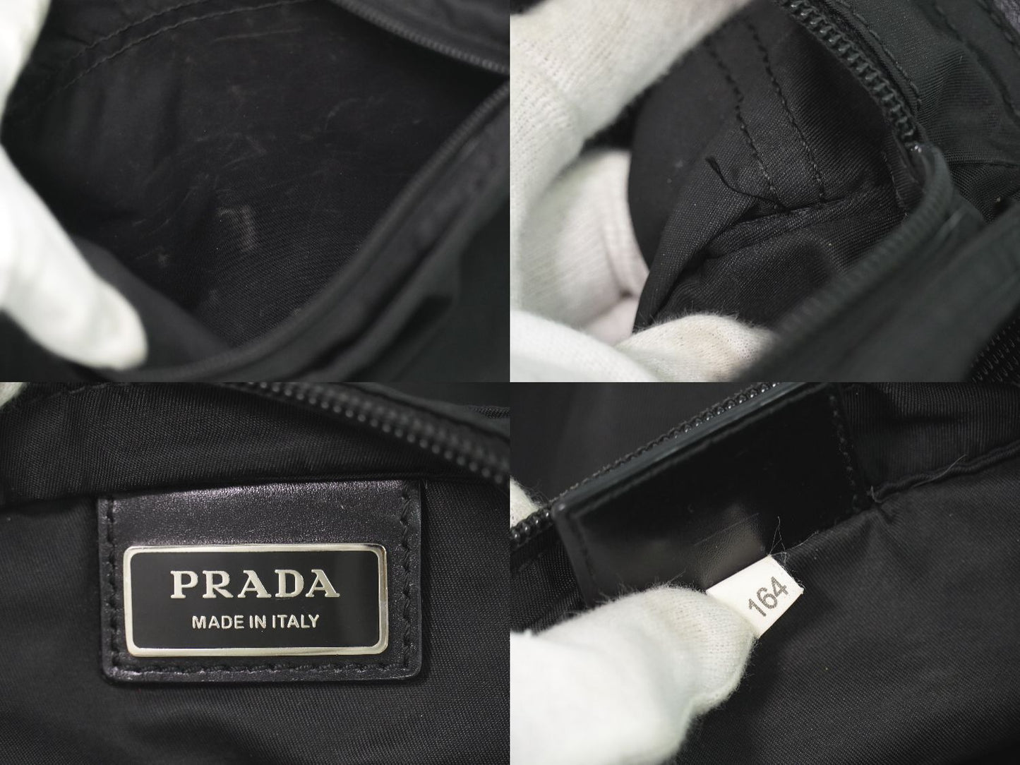 Prada Nylon Shoulder Bag Pochette Black — view 9