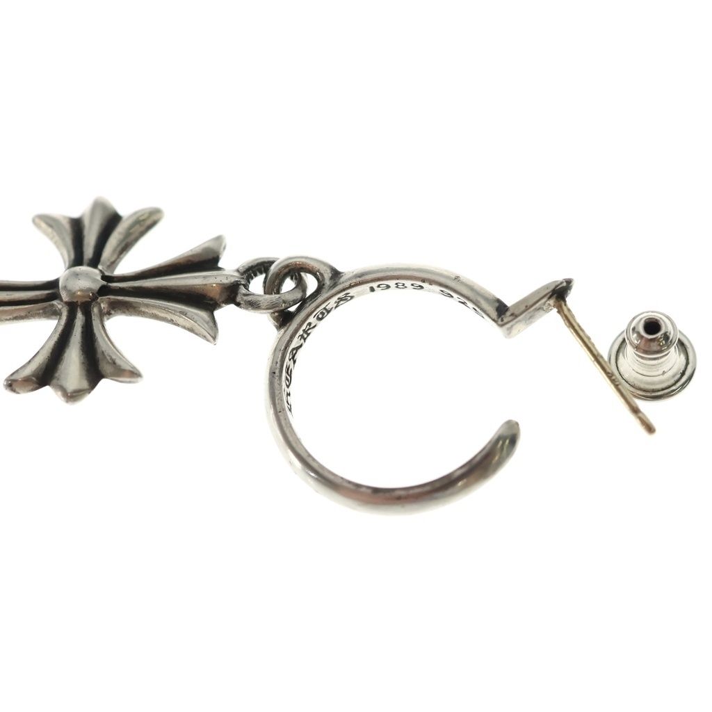 Chrome Hearts Tiny CH Cross Hoop Earrings Silver — view 6