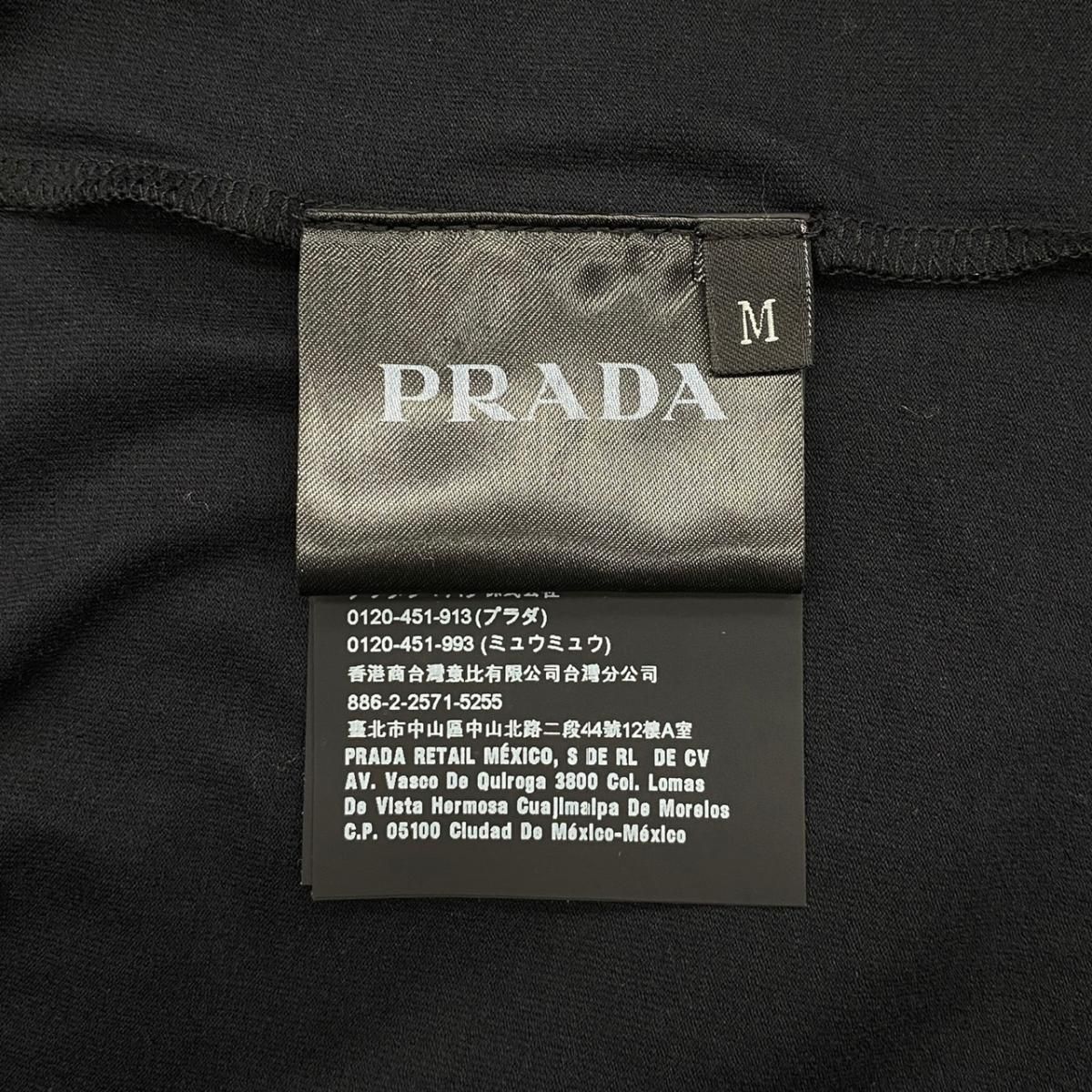 Prada Short Sleeve T-Shirt Neck 710 M Sports Logo Pocket Black — view 9