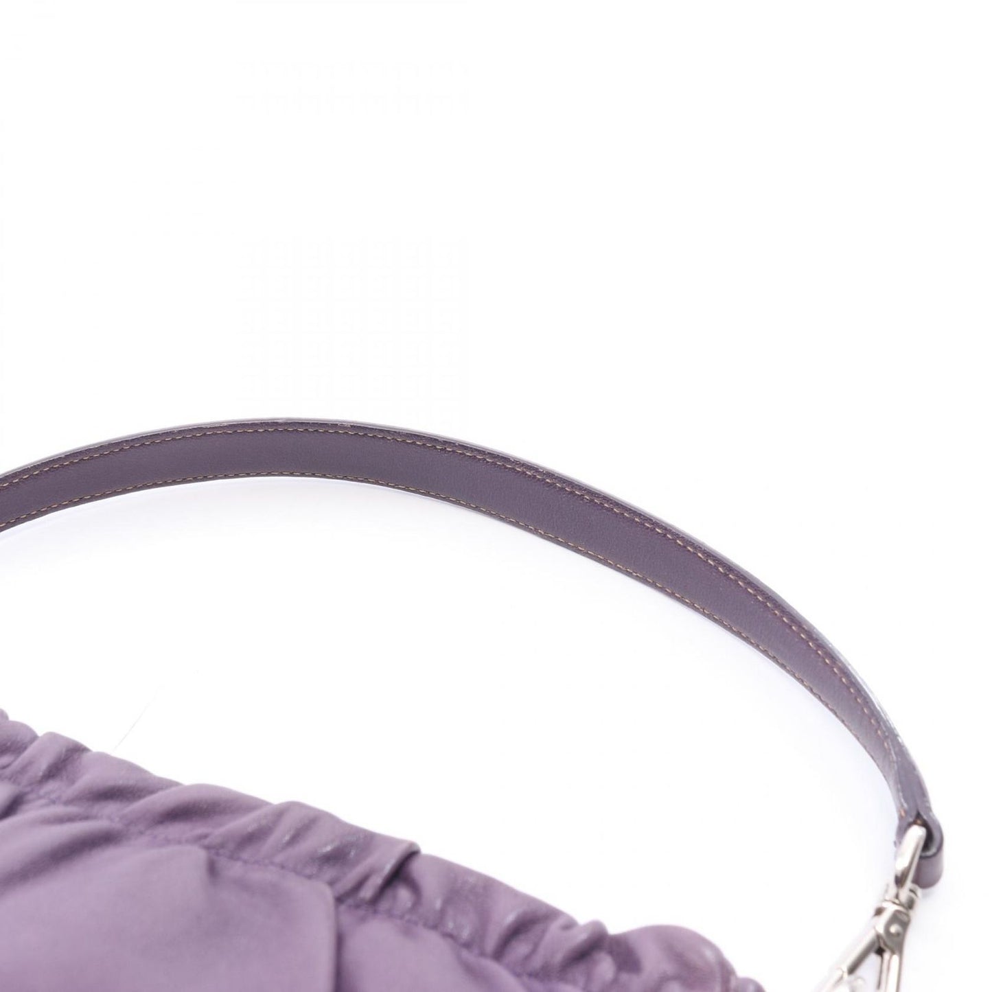 Prada Shoulder Bag Triangle Plate Ribbon Purple Leather Logo — view 9