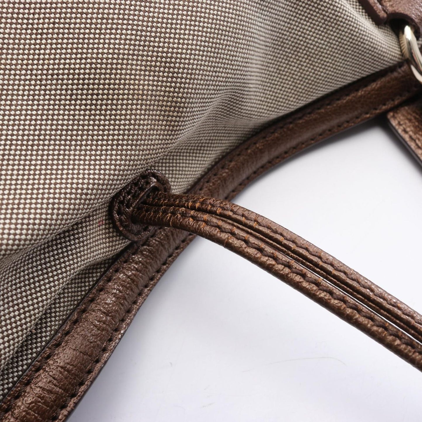 Celine Tote Carriage Pattern Beige Canvas Leather Handbag — view 9