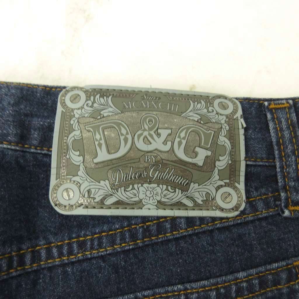 Dolce & Gabbana D&G Tag Denim Pants Jeans Flare Boots Cut Rhinestone Y2k — view 9