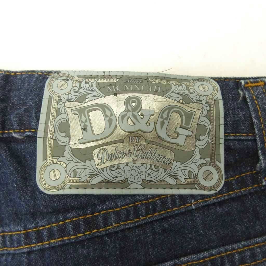 Dolce & Gabbana D&G Tag Denim Pants Jeans Flare Boots Cut Rhinestone Y2k — view 9