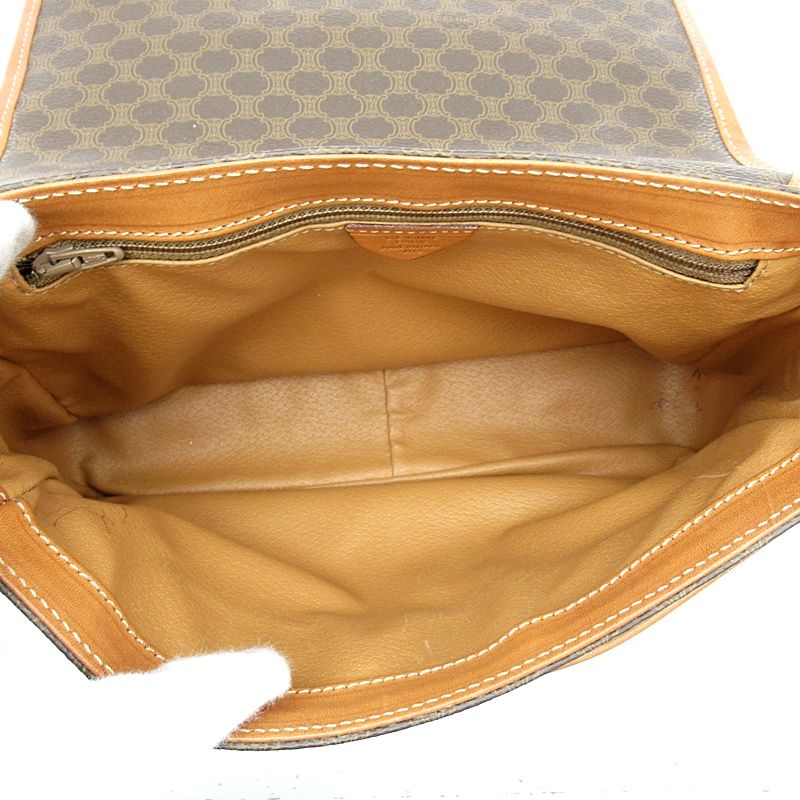 Celine Macadam Shoulder Bag Leather Brown — view 7