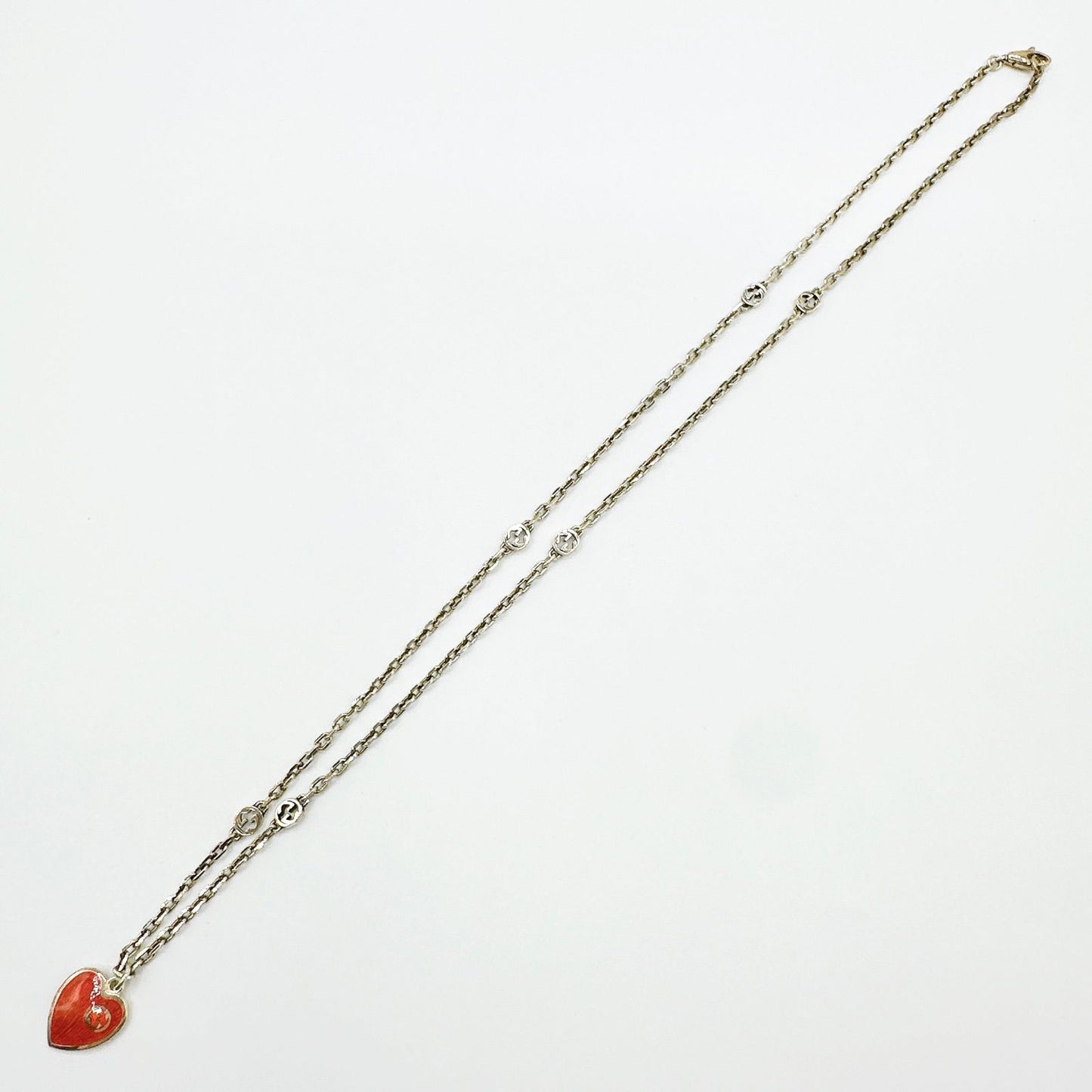 Gucci Interlocking Heart Silver Necklace 49 cm — view 5