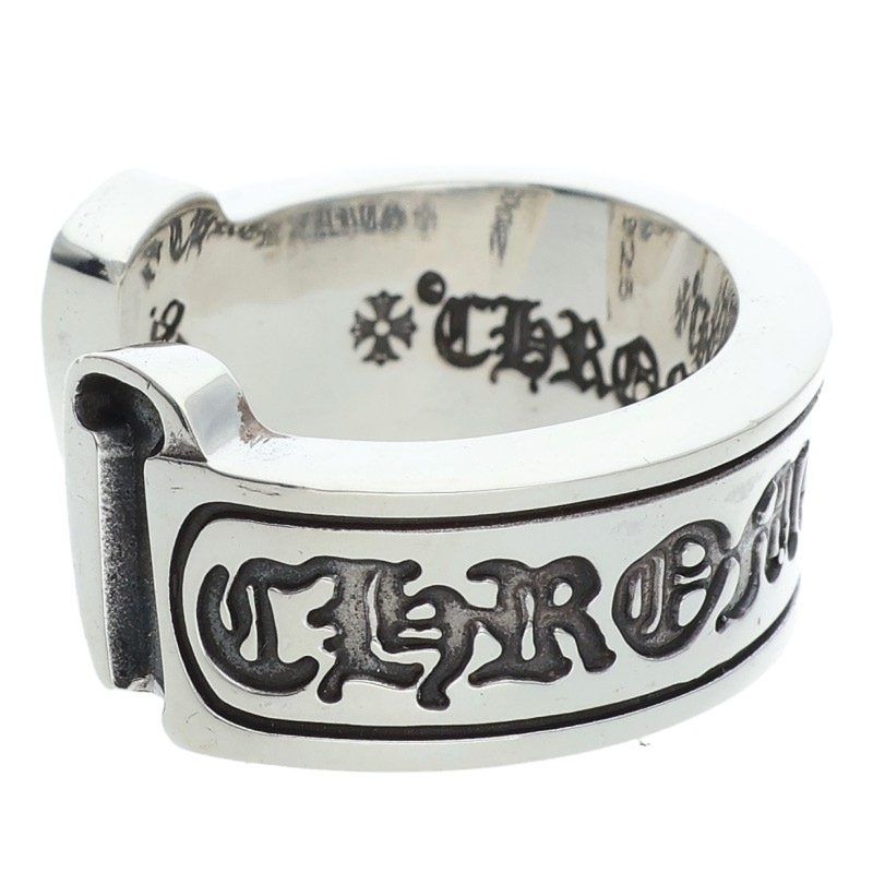 Chrome Hearts LG Scroll Label Silver Ring — view 5