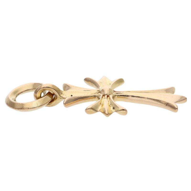 Chrome Hearts 22k Tiny CH Cross Charm Gold Pendant — view 5