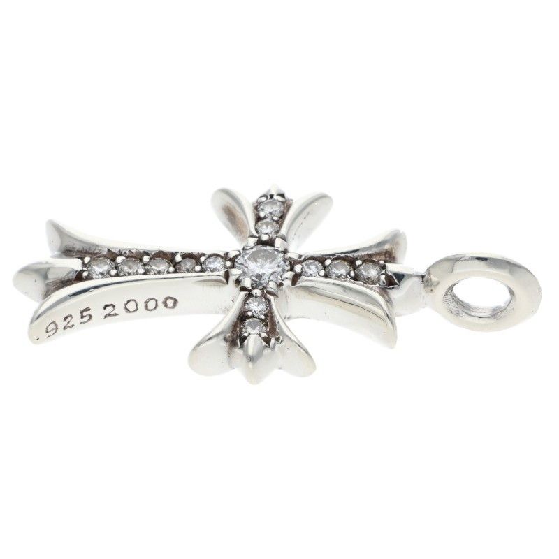 Chrome Hearts Tny Crsf P Dmnd Tiny Fat Cross Pave Diamond Pendant Silver — view 5