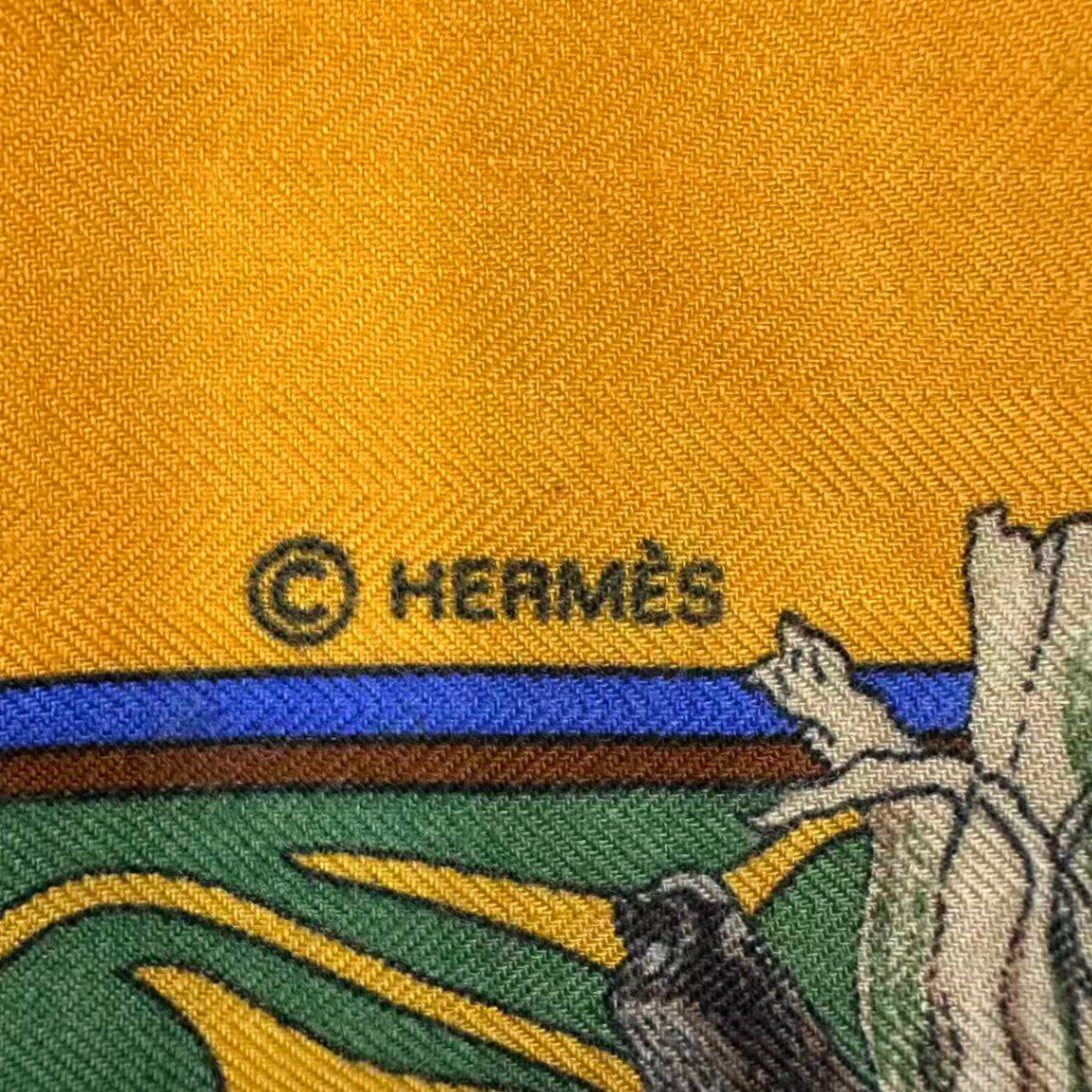 Hermes Scarf Carre 140 Large Kachina Cashmere Yellow — view 9