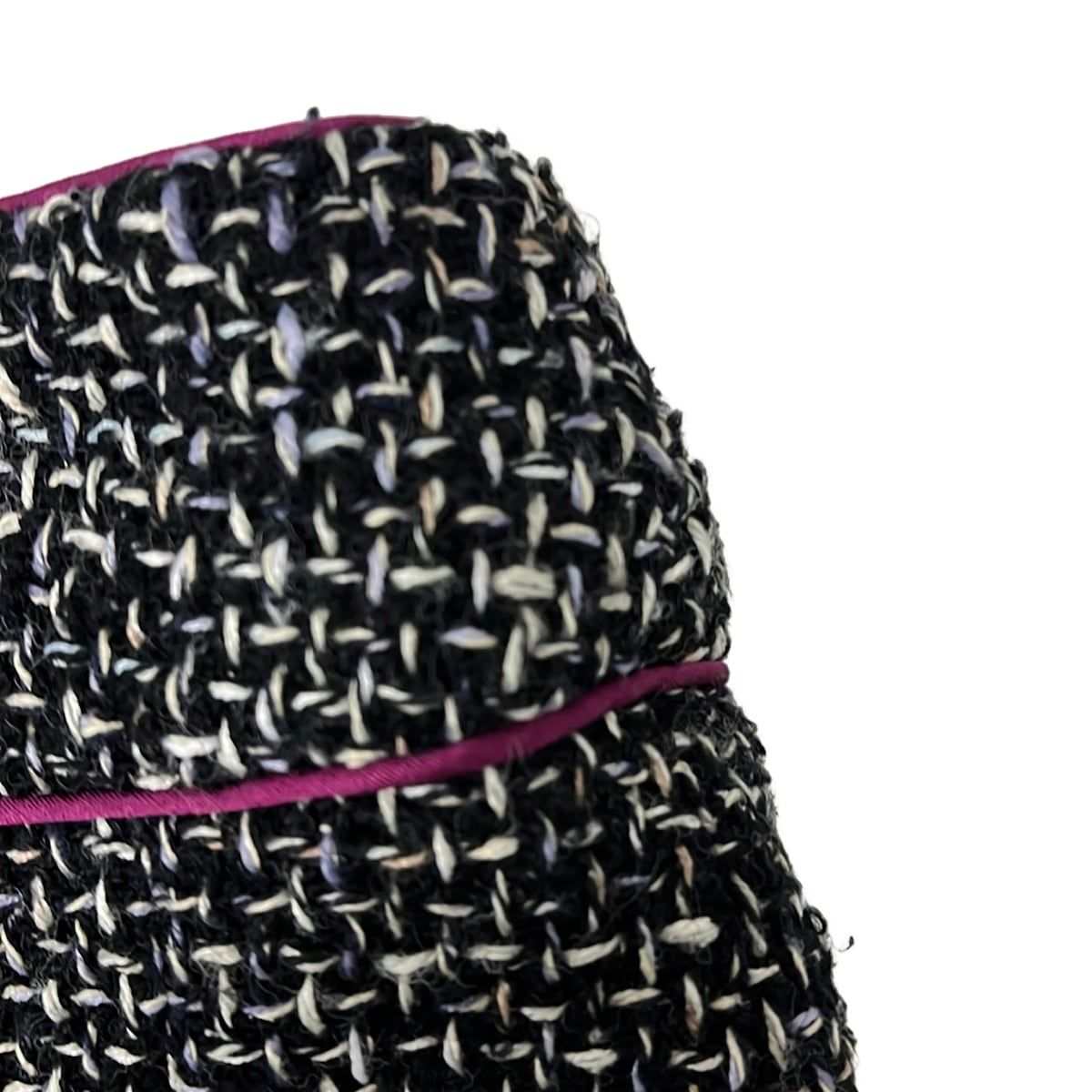 Chanel Skirt 40 M Black White Purple Tweed — view 6