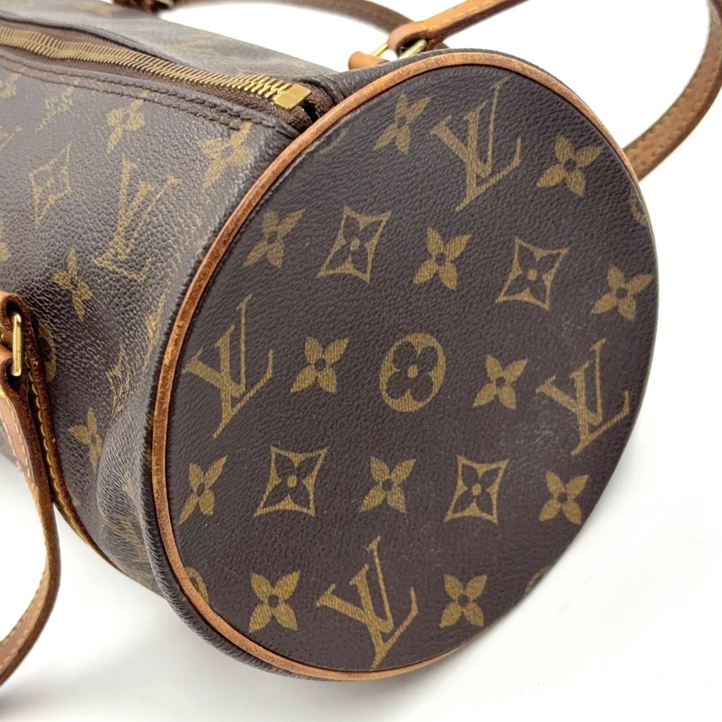 Louis Vuitton Papillon 30 Monogram Leather Brown Handbag Gold — view 9