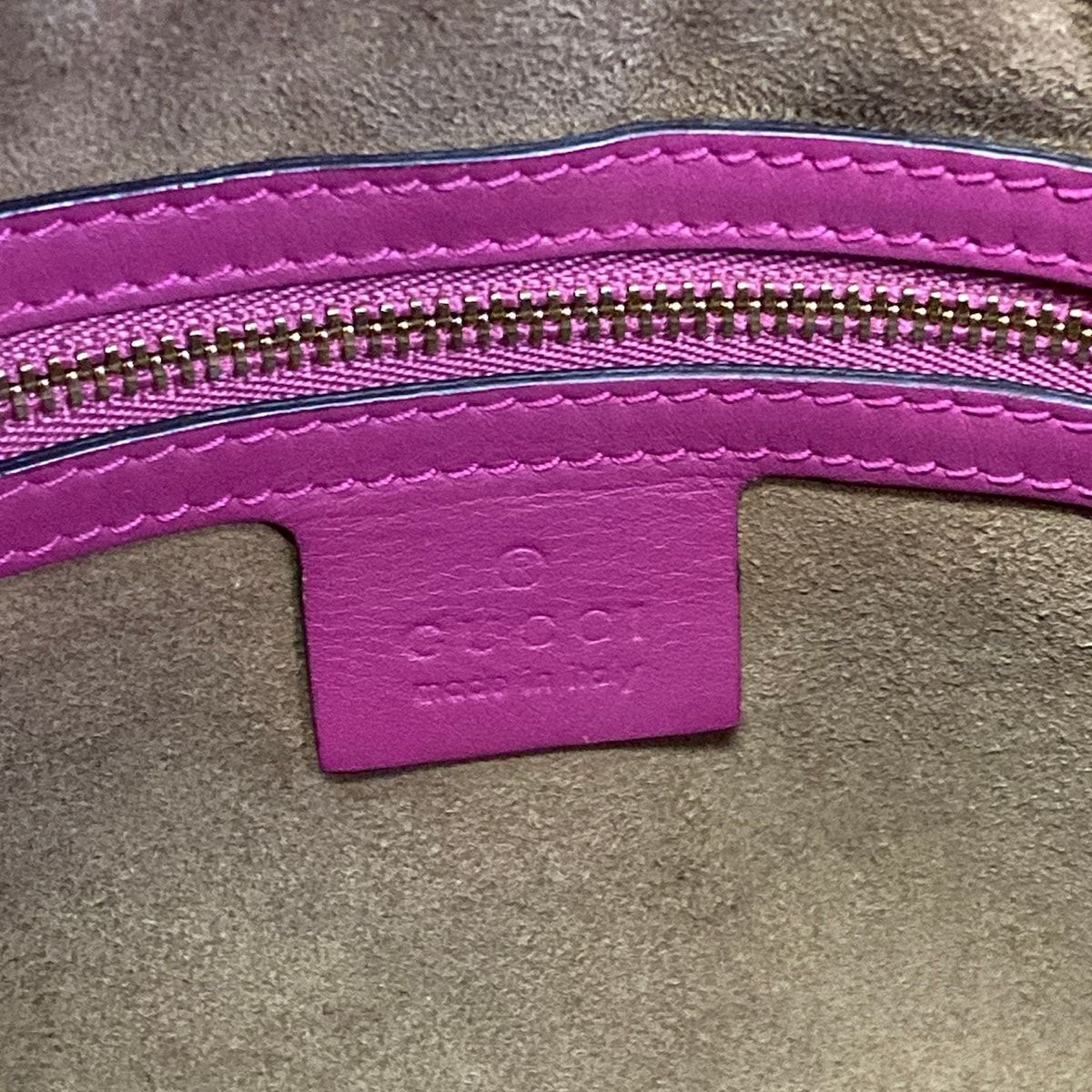 Gucci Handbag GG Plus Supreme Dark Brown Pink Multi Leather — view 9