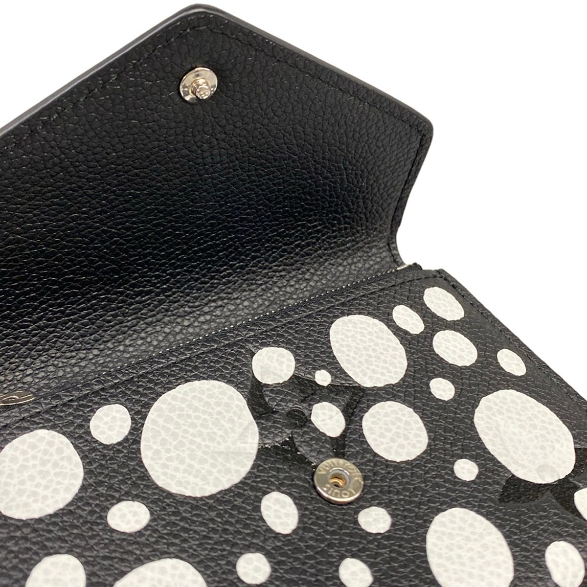 Louis Vuitton Trifold Wallet Yayoi Kusama LV YK Portefeuille Victorine Noir — view 9