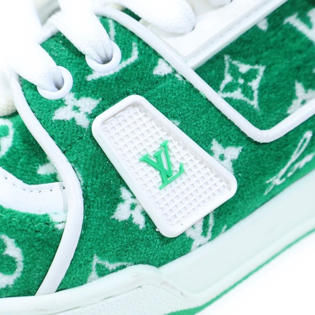 Louis Vuitton LV Trainer Line Monogram Textile Sneakers Green — view 6