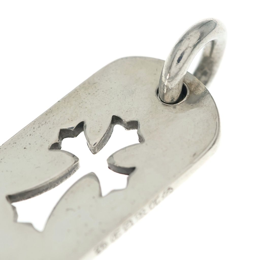 Chrome Hearts D Tag Sml CO Crs Cutout Cross Dog Tag Small Pendant Silver — view 6