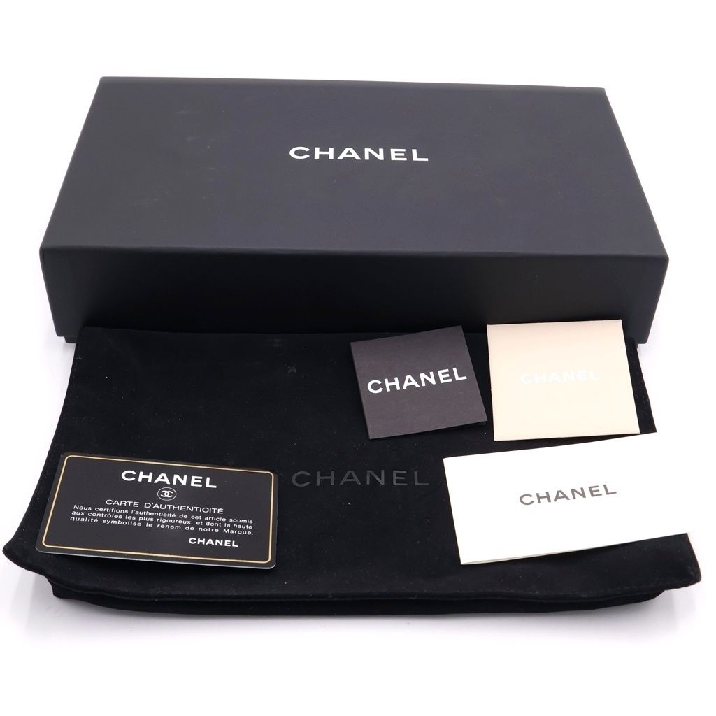 Chanel Quilted Wallet Card Case Goatskin Champagne Gold Silver — view 6