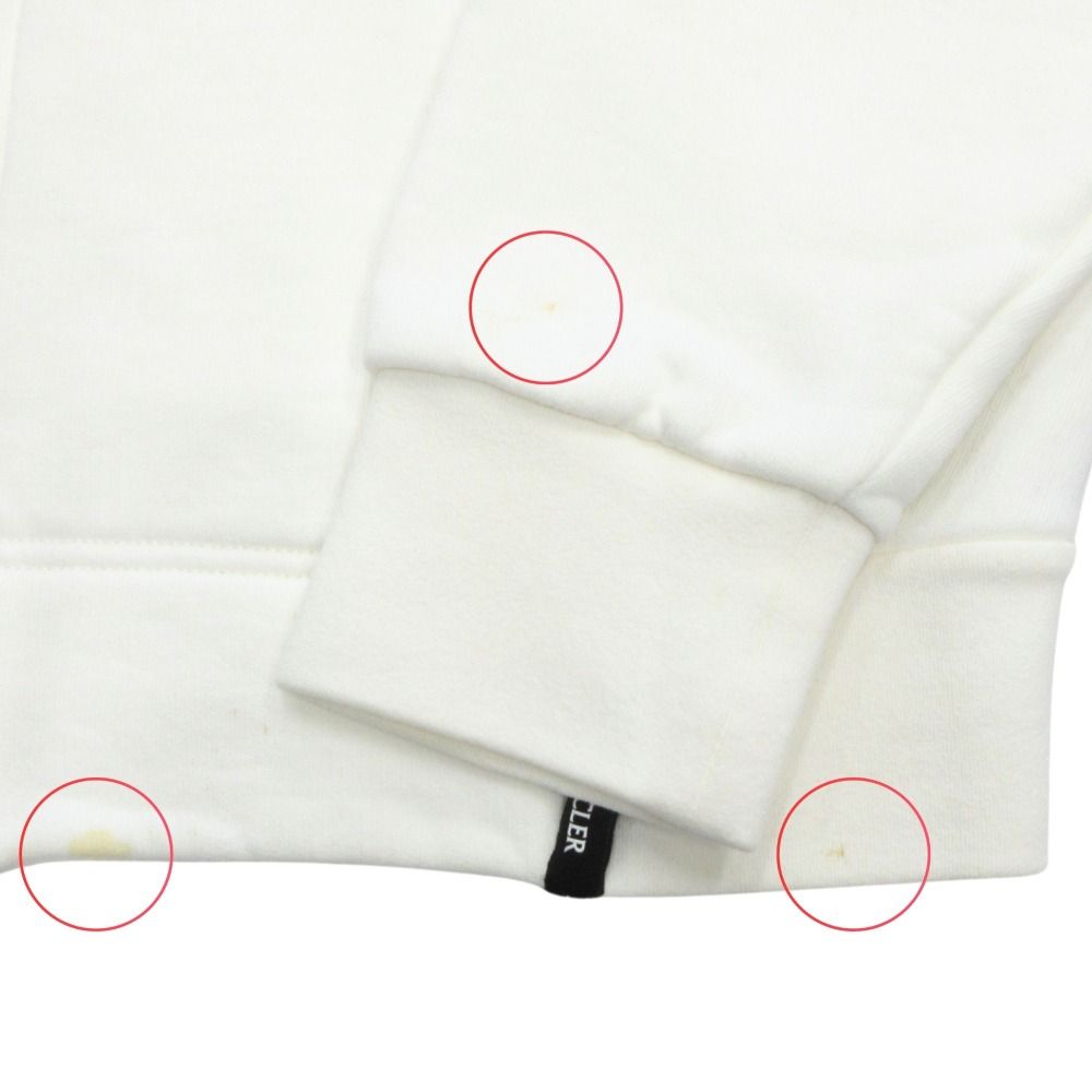 Moncler Hood Zip Up Hoodie Logo Line Brushed Lining XS White — view 9