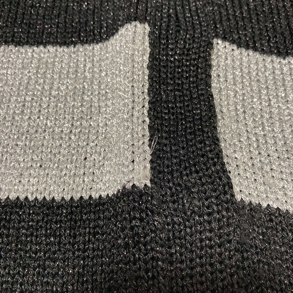 Dolce & Gabbana Border Pattern Lame Knit Cardigan 36 Black Gray — view 8