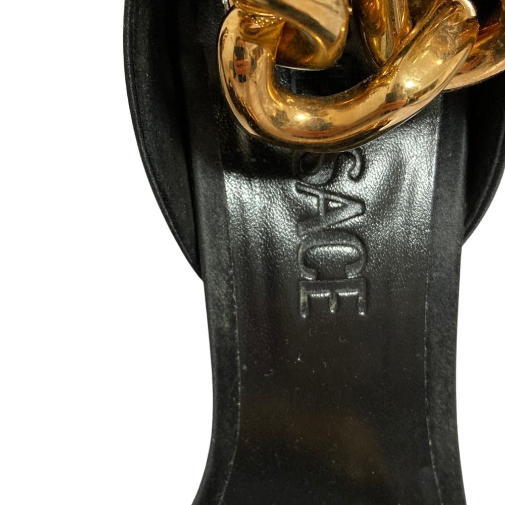 Versace Chain Strap Satin Sandals 36 Black — view 9