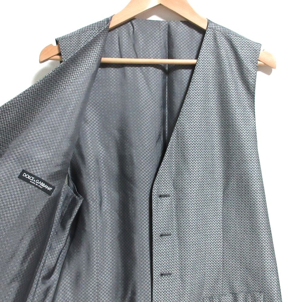Dolce & Gabbana Herringbone Pattern Tailored Jacket Gilet Vest Trousers Pants — view 9