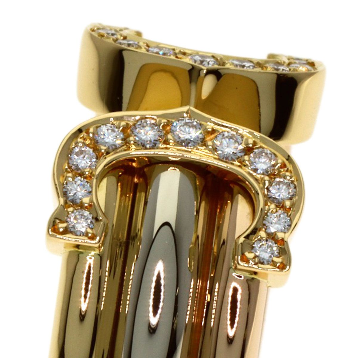 Cartier 2C Ring LM Diamond 49 18k Yellow Gold 18k White Pink — view 7