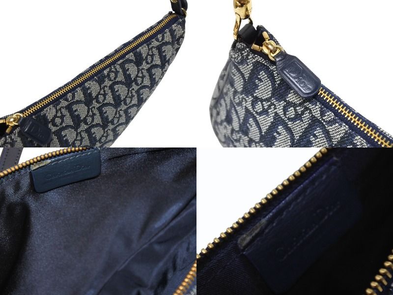 Dior Trotter Saddle Bag Pouch Navy — view 8